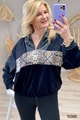 Yılan Derisi Kapşonlu Kadife Sweat