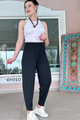 Yüksek Bel Balon Kesim Krep Pantolon