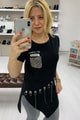 Zincirli Taşlı Tisört