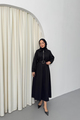 Fermuarlı Oversize Elbise - Siyah