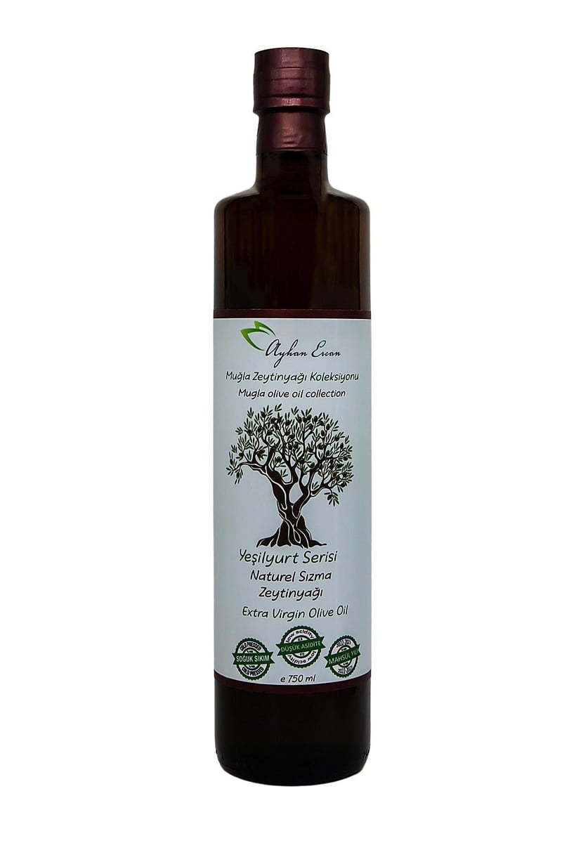Ayhan Ercan Muğla Yeşilyurt Serisi Soğuk Sıkım Zeytinyağı 750 ml