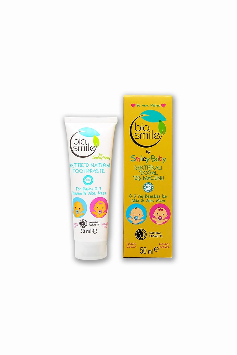 Bio Smile Organik Bebek Diş Macunu Muz & Aloe Vera 50 ml (0-3 yaş)