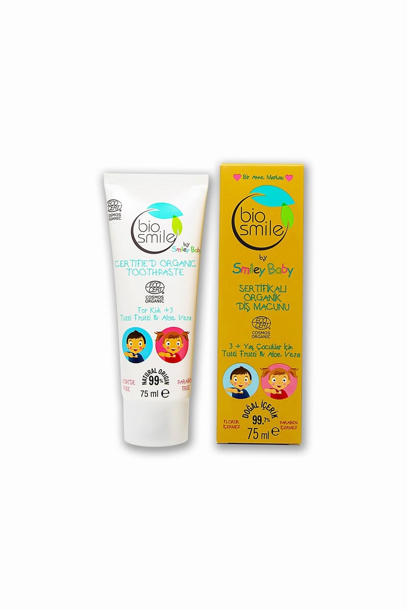 Bio Smile Organik Çocuk Diş Macunu Tutti Frutti & Aloe Vera 75 ml (3 + yaş)