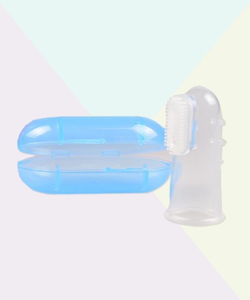 Bio Smile Smiley Baby Mavi Silikon Parmak Fırça 