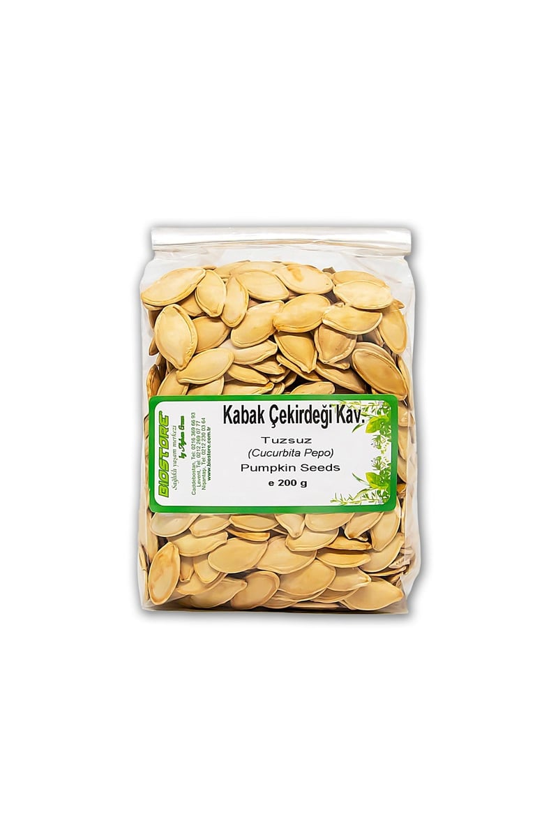 BIO STORE Kabak Çekirdeği Tuzsuz Kavrulmuş Kabuklu 200 g
