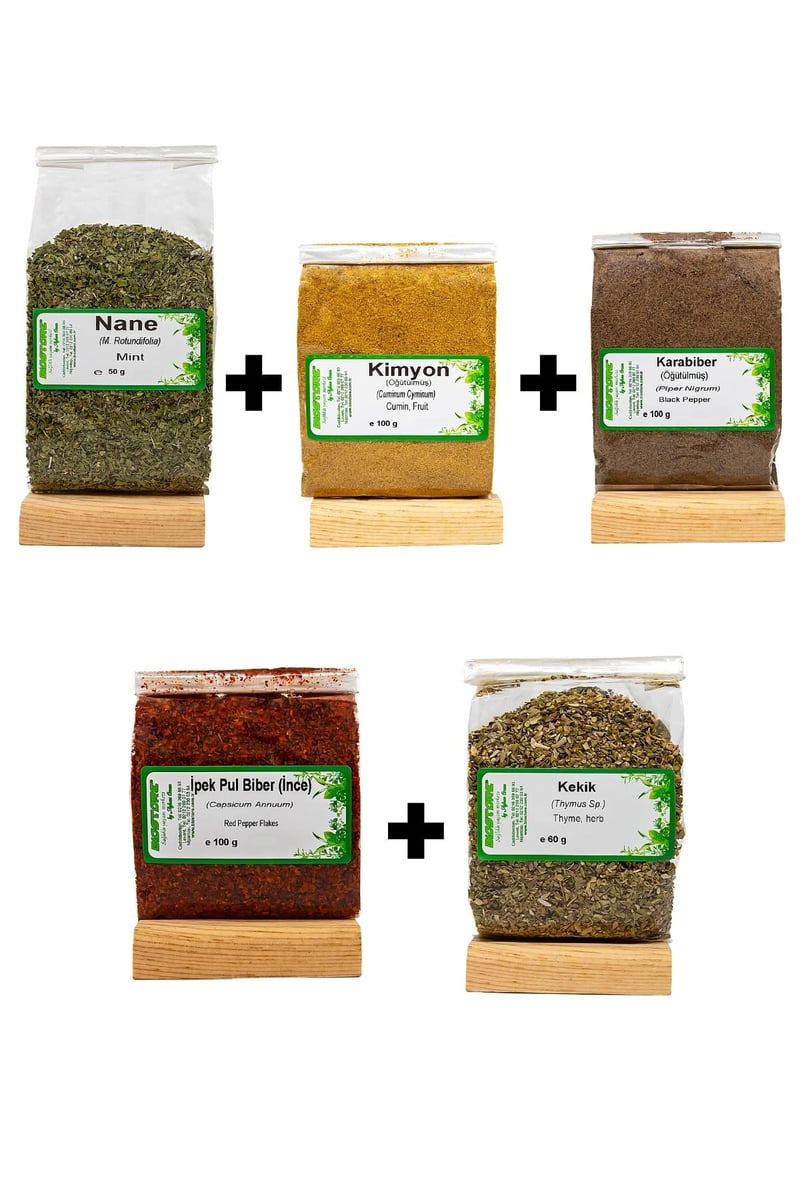 BioStore 5'li Baharat Seti (Karabiber 100 G+Kekik 60 G+İnce İpek Pul Biber 100 G+Nane 50 G+Kimyon 100 G) 