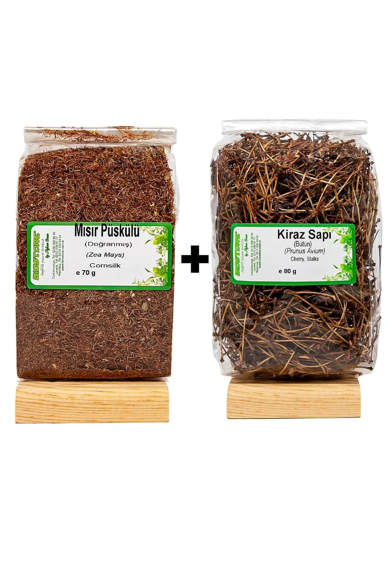 BioStore Doğranmış Mısır Püskülü 70G+Kiraz Sapı 80 G