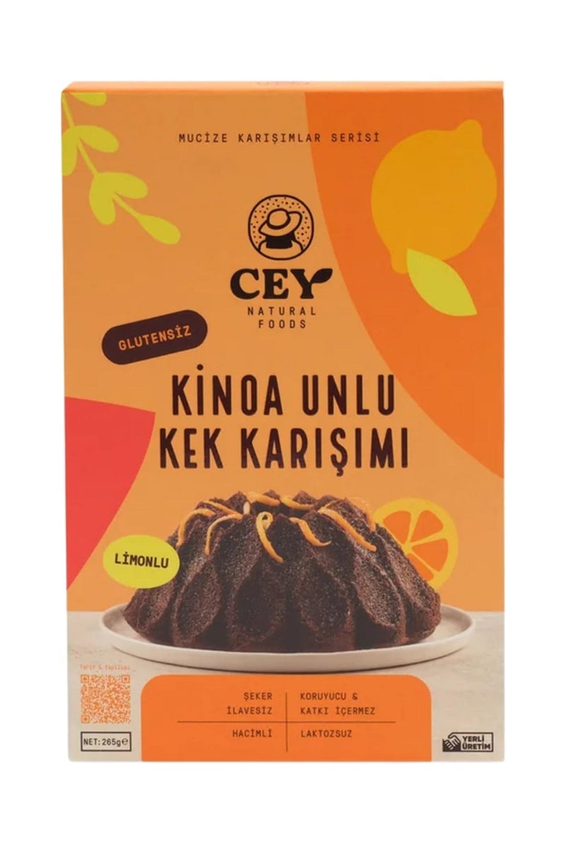 Glutensiz Limonlu Kinoa Unlu Kek Karışımı 265 G