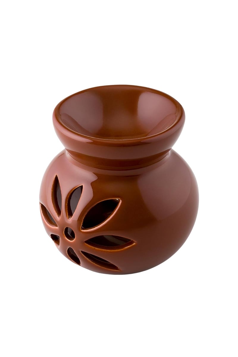 Kahverengi Lotus Seramik Buhurdanlık