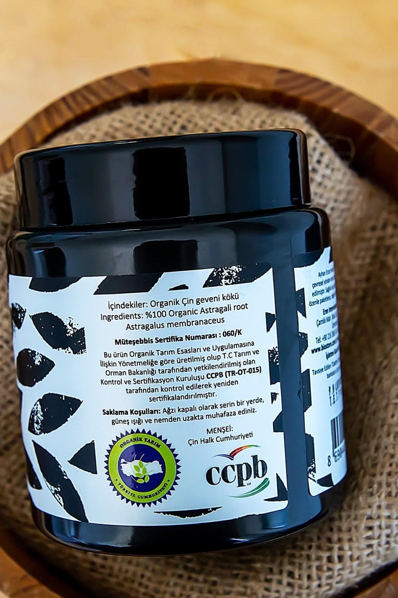 Organik Astragalus Root Çin Geveni Kökü Tozu 100 G