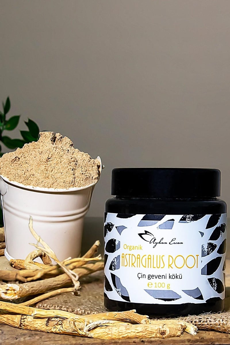 Organik Astragalus Root Çin Geveni Kökü Tozu 100 G