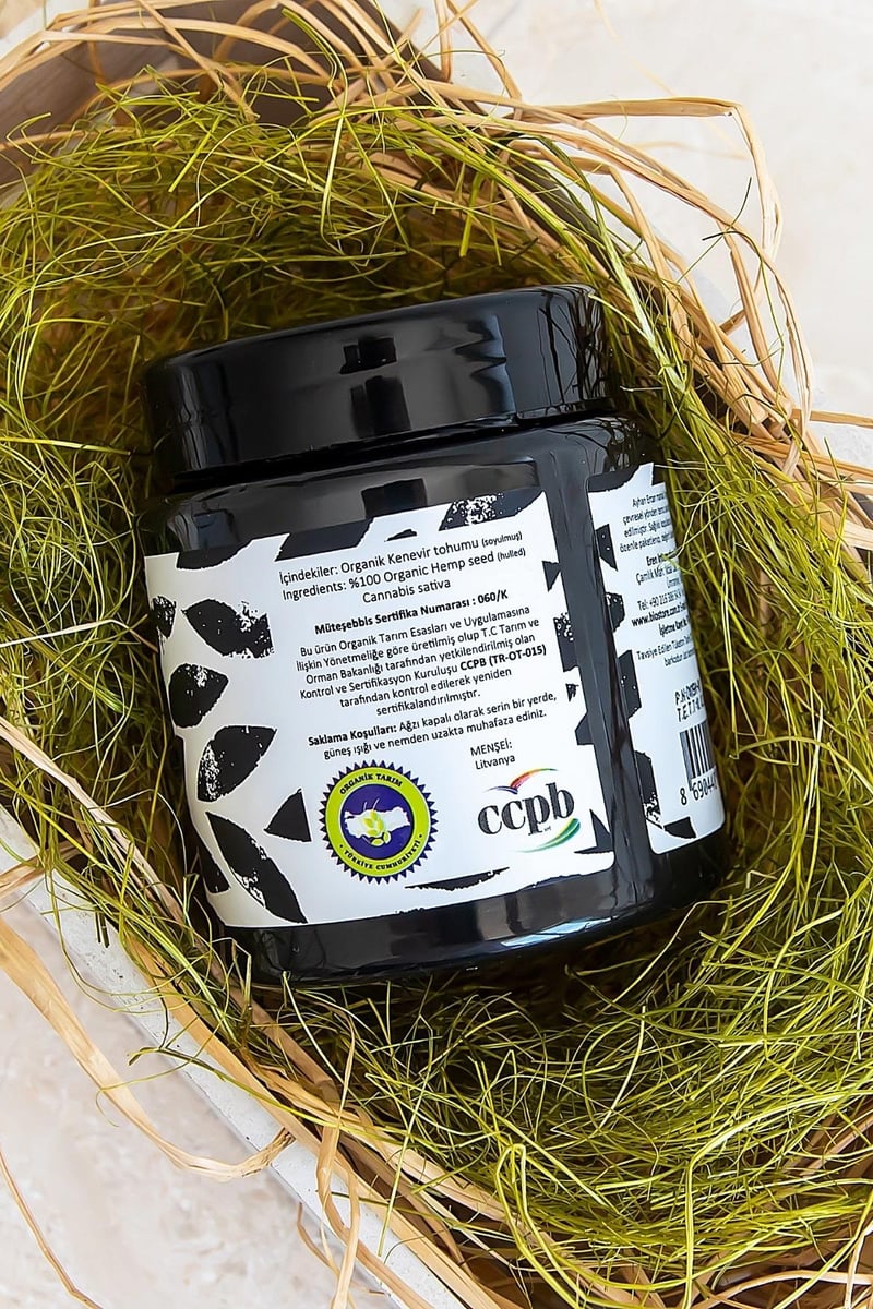 Organik Hulled Hemp Seed Soyulmuş Kenevir Tohumu 150 G