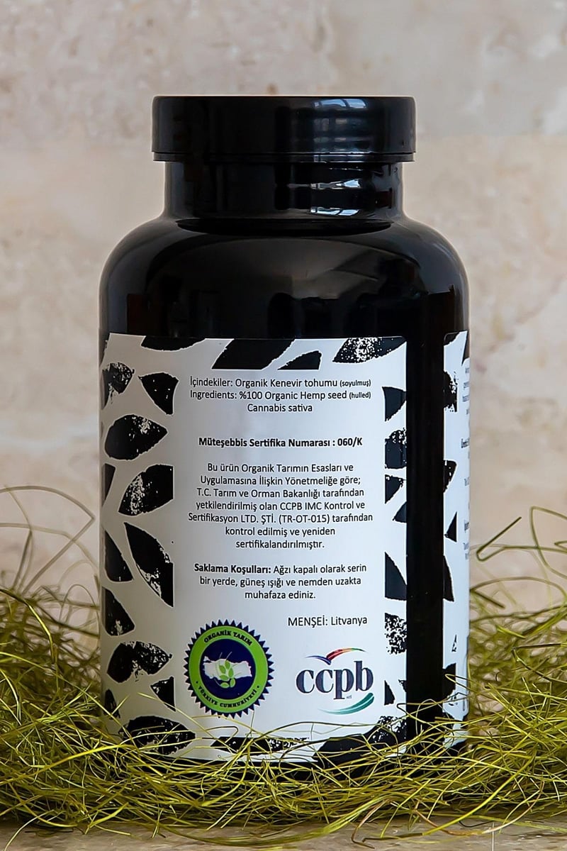Organik Hulled Hemp Seed Soyulmuş Kenevir Tohumu 300 G