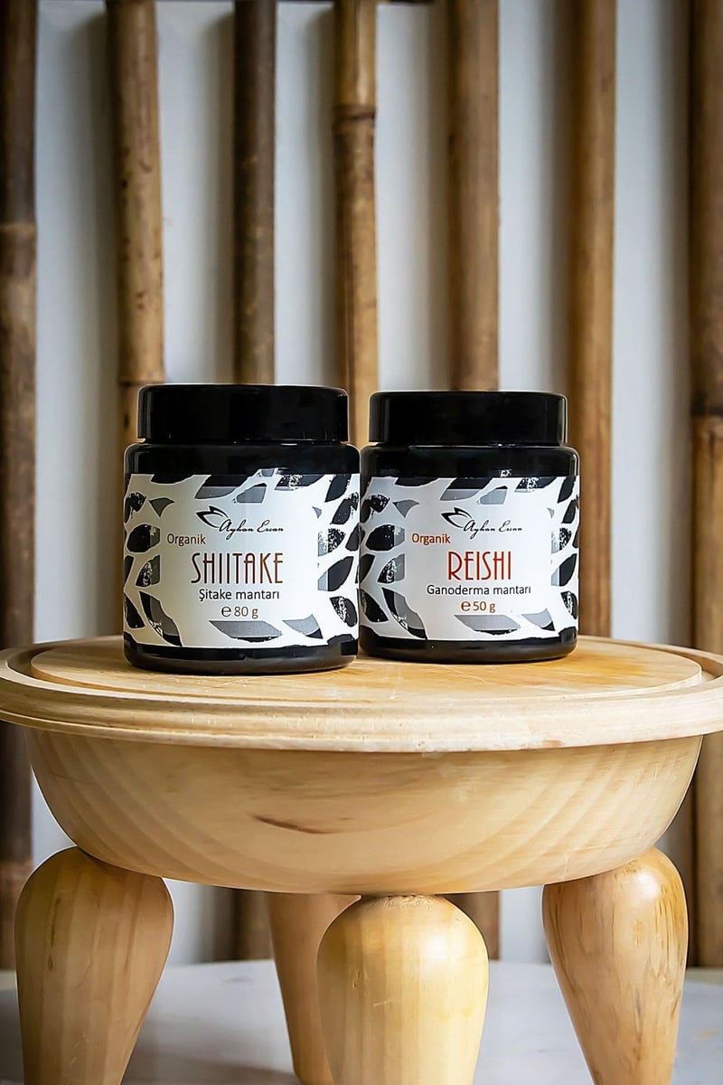 Organik Reishi Ganoderma Mantarı 50 G + Organik Shiitake Mantarı 80 G