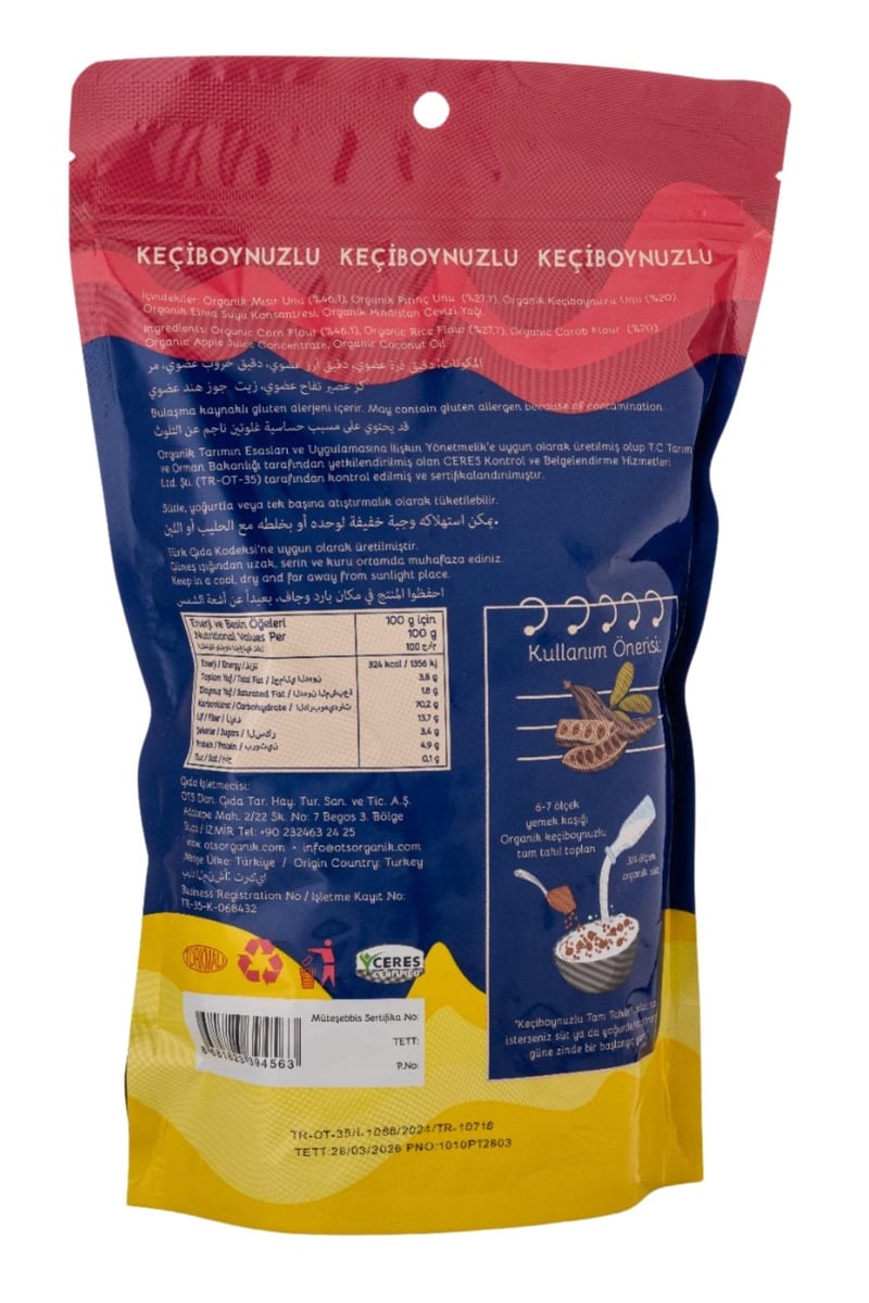 Organik Tam Tahıllı Keçiboynuzlu Toplar 300 G