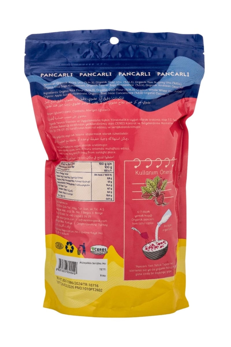 Organik Tam Tahıllı Pancarlı Toplar 300 G