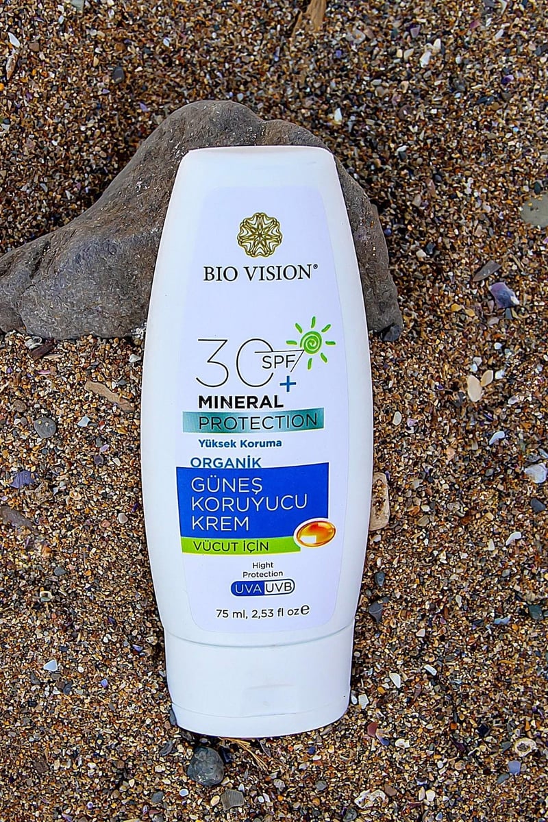 SPF 30+ Organik Vücut için Güneş Koruyucu Kremi 75 ml
