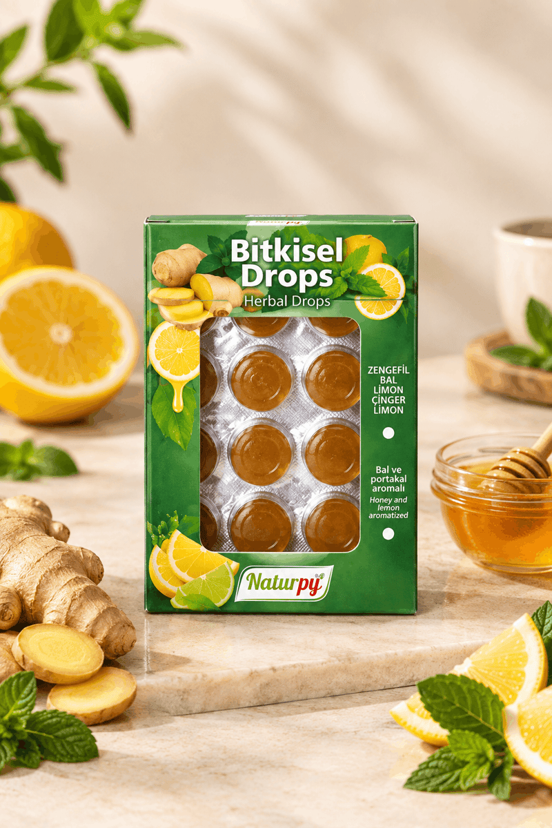 Zencefil, Nane ve Limonlu Bitkisel Drops 30 G