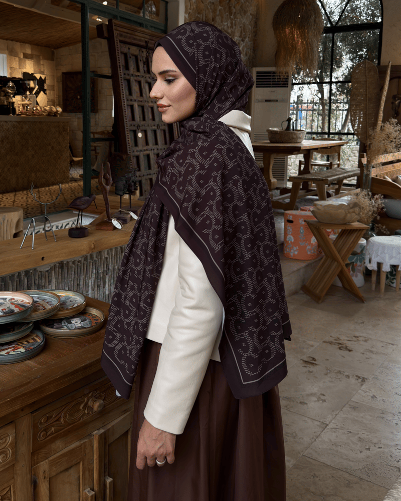 Acı Kahve Select Vual İpek Şal · görsel 2