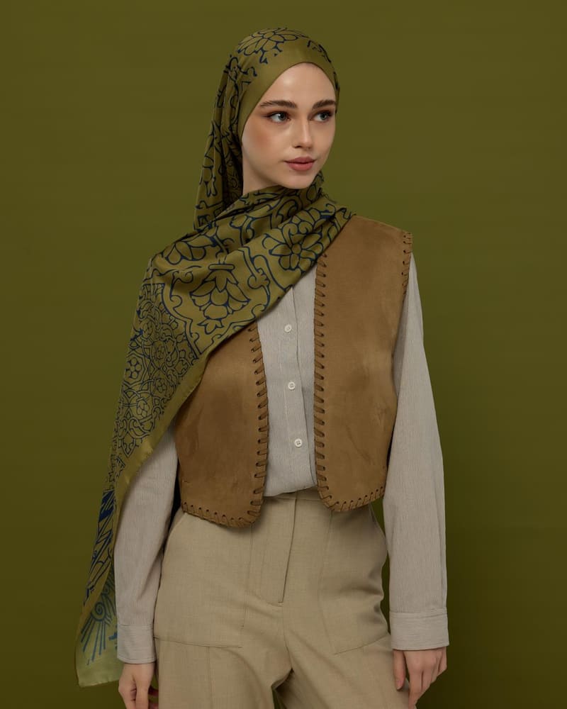 Altın & Lacivert Harem Rüyası Desen Şal - 72 · görsel 4