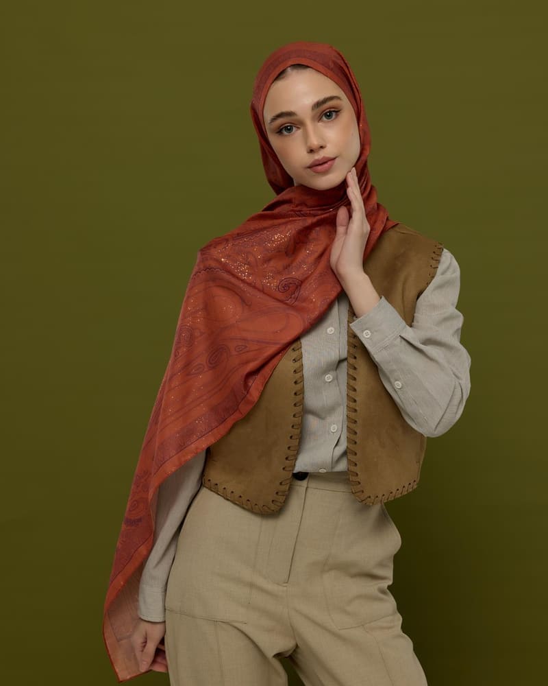Amber & Patlıcan Hürrem Desen Şal - 28 · görsel 2