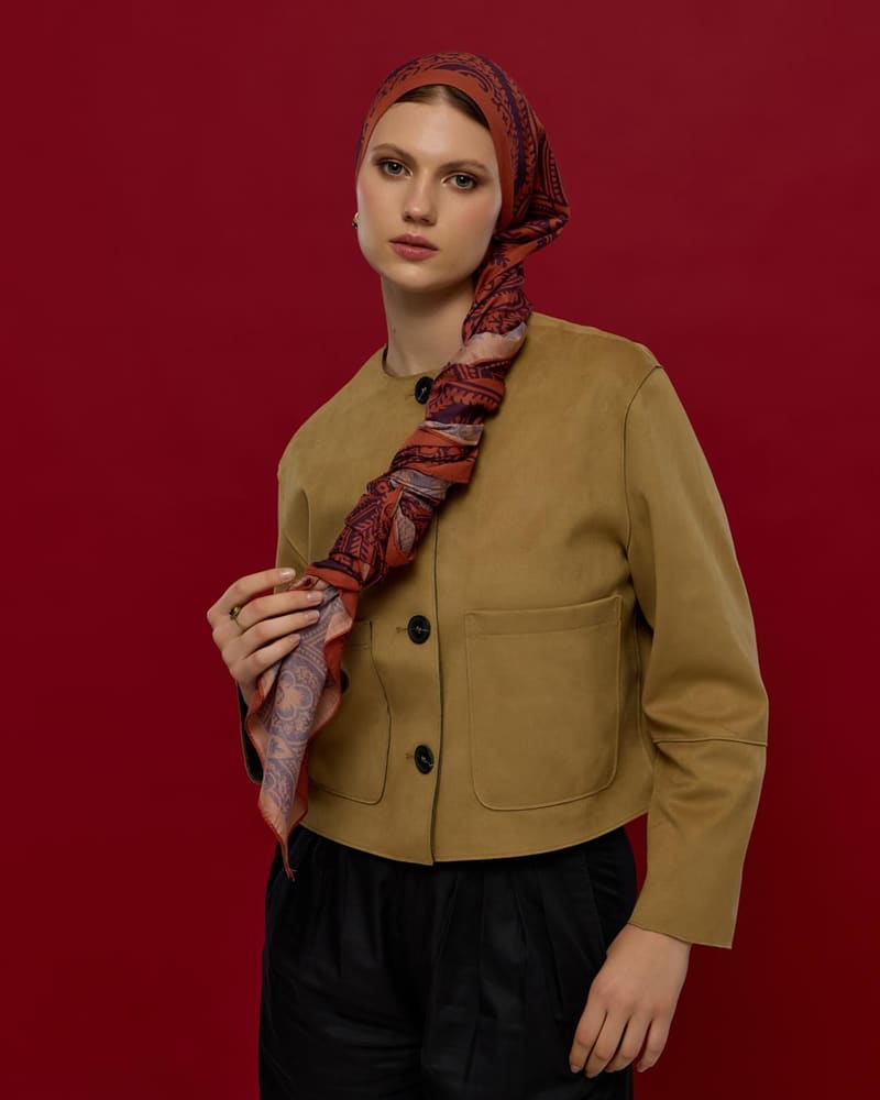 Amber & Patlıcan Sultani Desen Şal - 28 · görsel 3