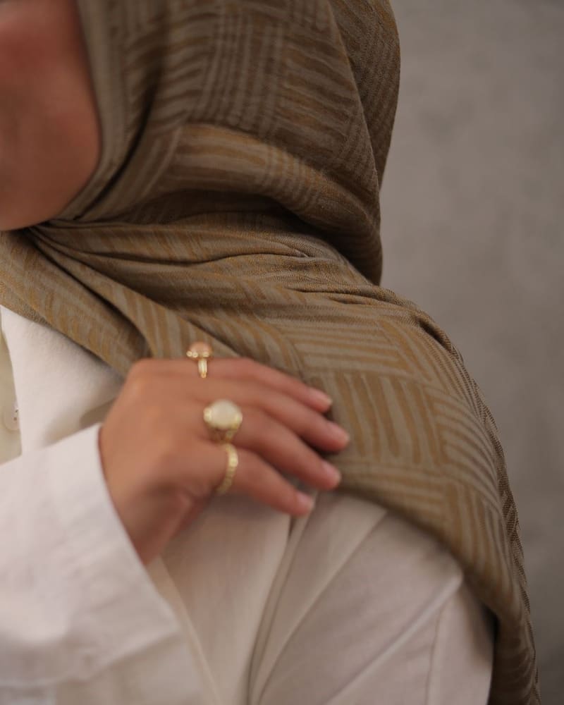 Bal Köpüğü Imannoor Ritim Desen Pamuk Jakar Şal · görsel 2