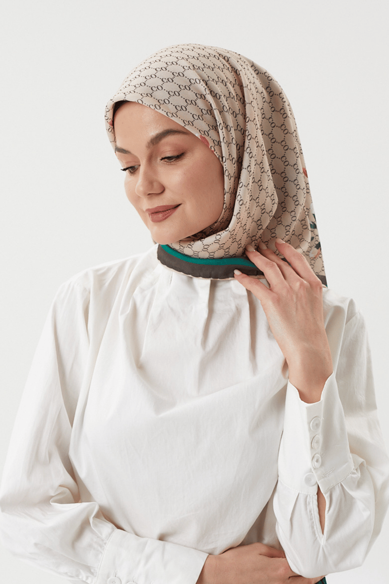 Bej - Rose Pamuk Eşarp · görsel 2