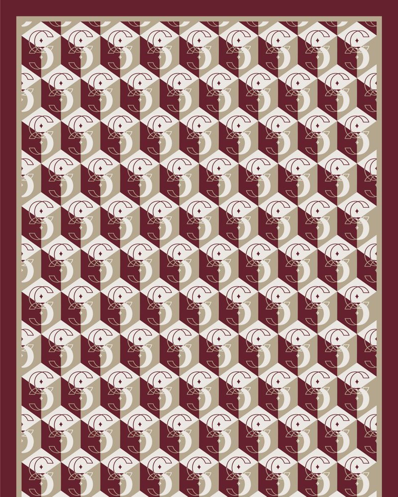 Bordo Icon Vual İpek Şal · görsel 5