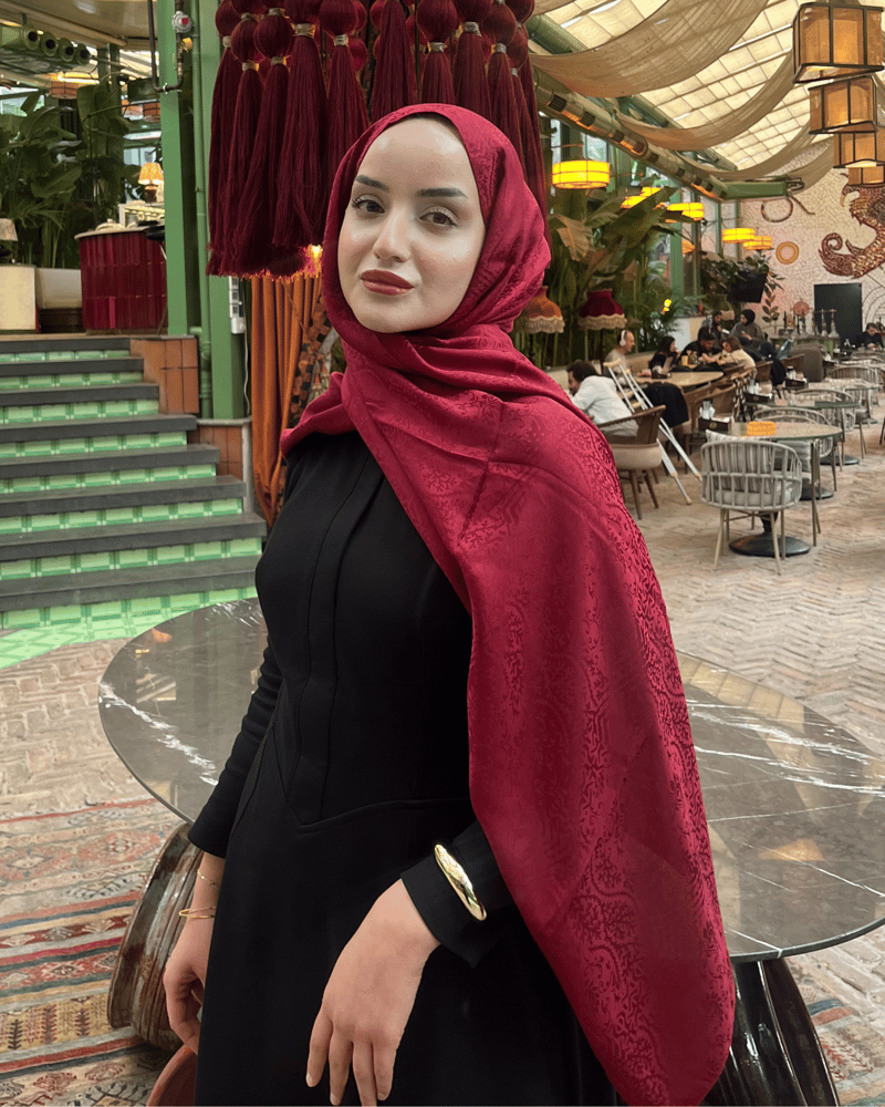 Bordo Lavin Desen Jakar Şal · İpeksi Jakar · görsel 2