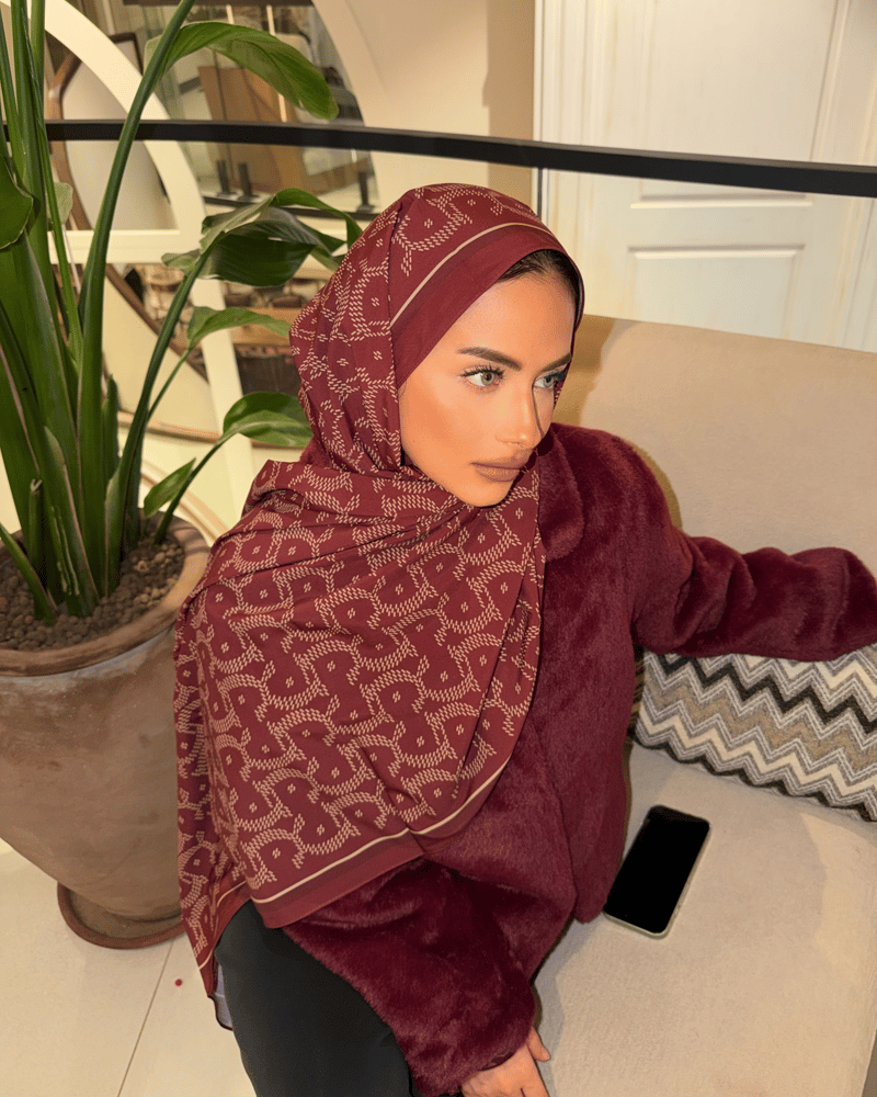 Bordo Select Vual İpek Şal · görsel 2