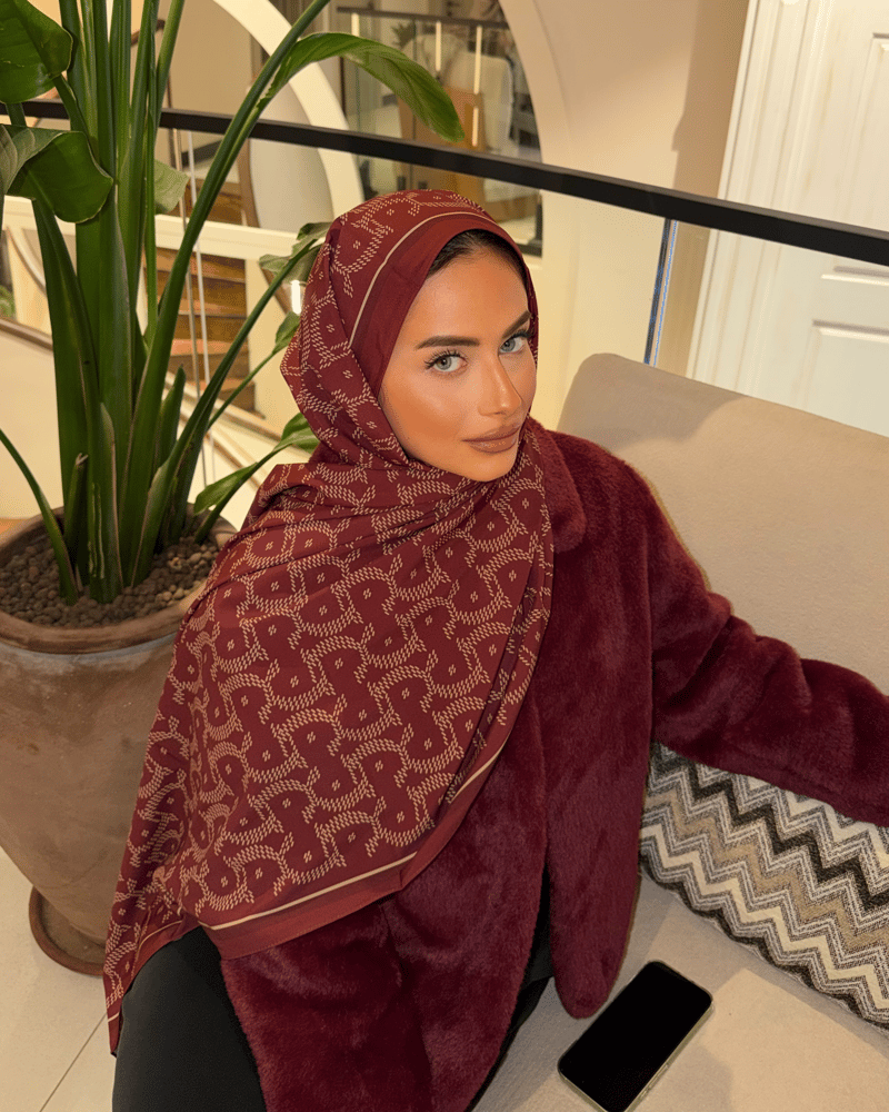 Bordo Select Vual İpek Şal · görsel 4