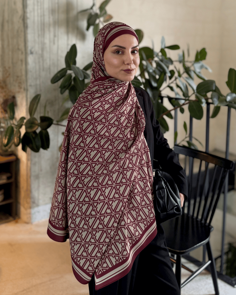 Bordo Signature Vual İpek Şal · görsel 2