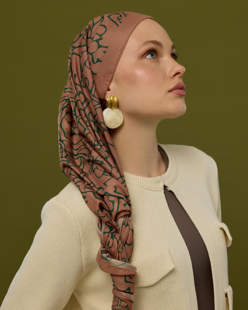 Bronz Şafak & Orman Yeşili Harem Rüyası Desen Şal - 20 · görsel 3
