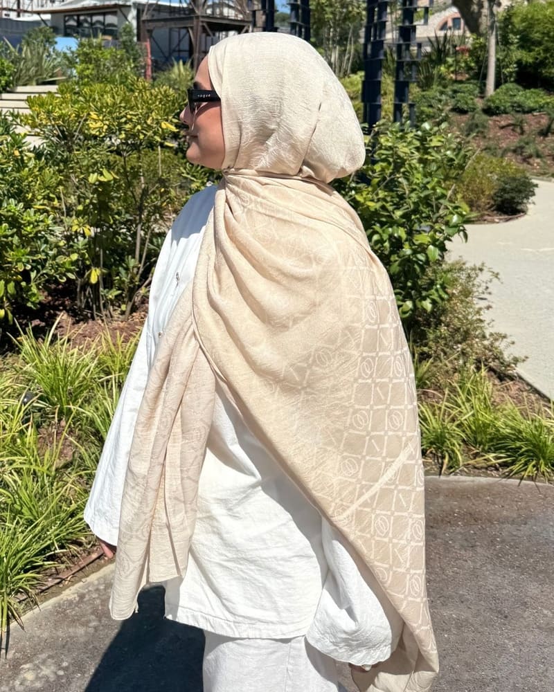 Ceviz Imannoor Matris Desen Pamuk Jakar Şal · görsel 2
