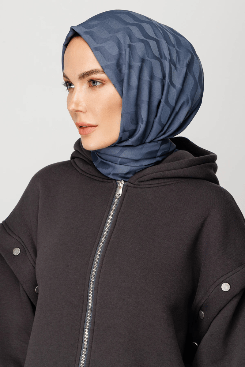 Füme Dalga Desen İpeksi Jakar Şal · görsel 2