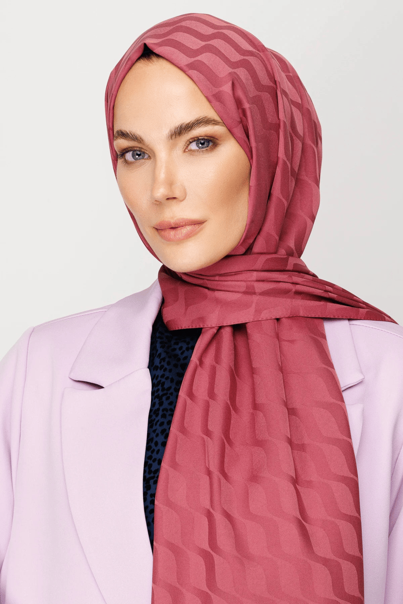 Gül Kurusu Dalga Desen İpeksi Jakar Şal · görsel 2