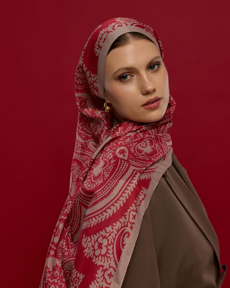 Fildişi & Gülkurusu Sultani Desen Şal - 10 · görsel 2