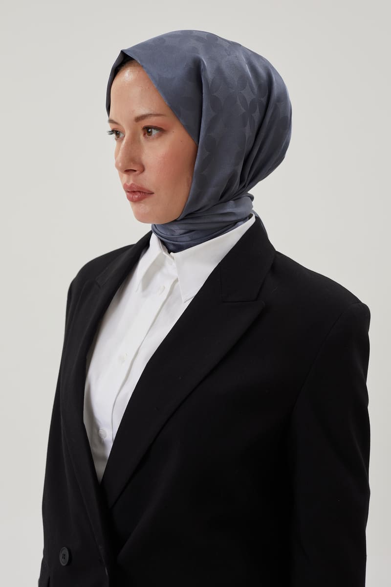 Füme Rise Desen Jakar Şal · İpeksi Jakar · görsel 4