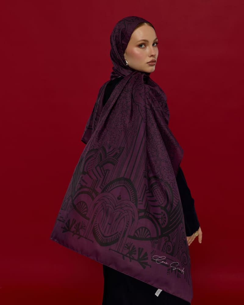 Gece & Mürdüm Harem Rüyası Desen Şal - 76 · görsel 8