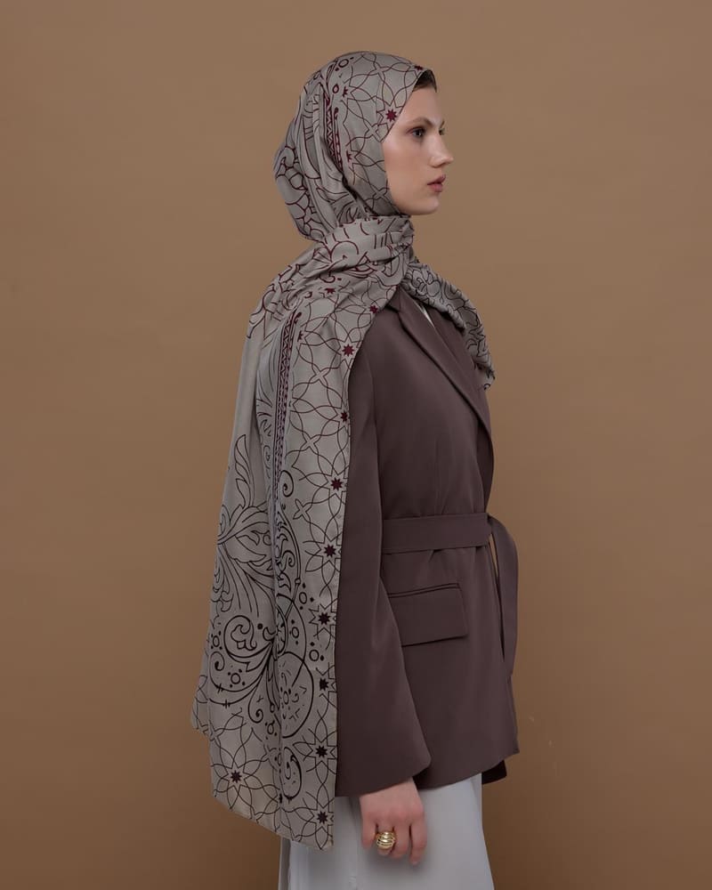 İnci Taşı & Tarçın Kabuk Efsunlu Desen Şal - 12 · görsel 5