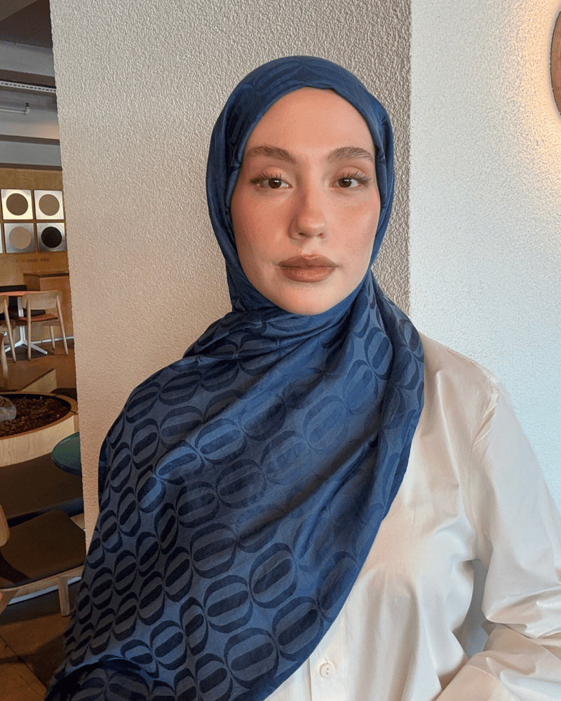 İndigo Nova Desen Jakar Şal · İpeksi Jakar · görsel 2
