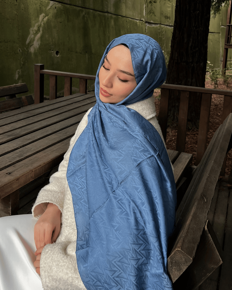 İndigo Triya Desen Jakar Şal · İpeksi Jakar · görsel 2