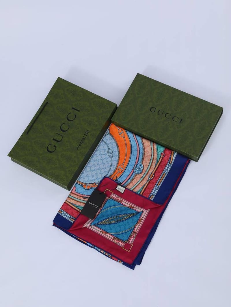 İthal Lacivert GC Desen Twill İpek Şal · görsel 7