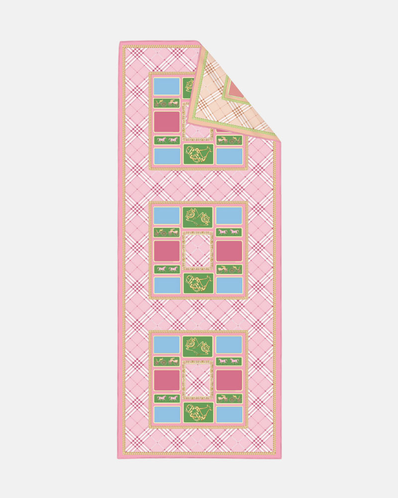 İthal Şeker Pembe & Pudra B Desen Twill İpek Şal · görsel 7