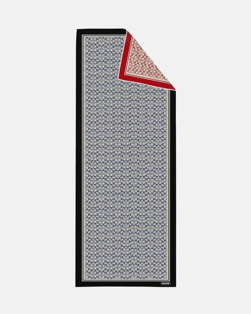 İthal Siyah & Kırmızı C Desen Twill İpek Şal · görsel 7
