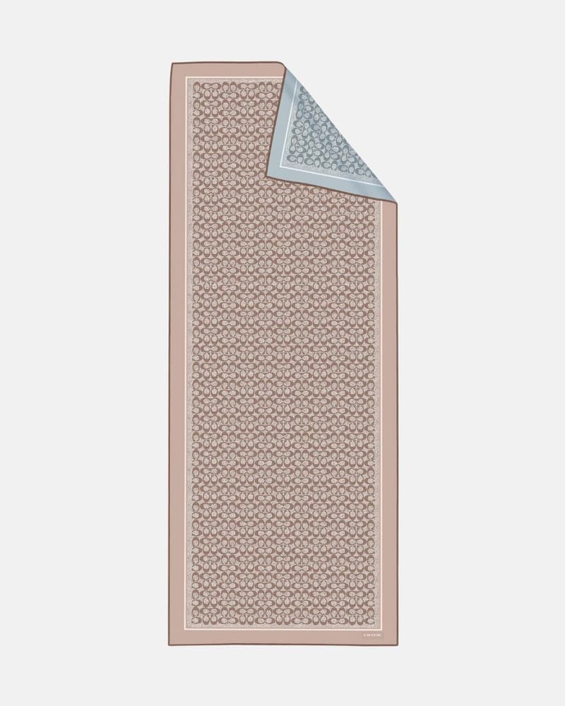 İthal Vizon & Pastel Yeşil C Desen Twill İpek Şal · görsel 8