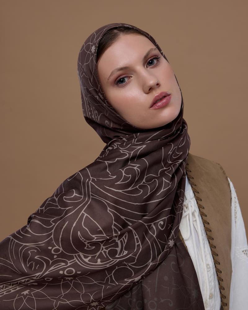 Kakao & Krem Tarçını Efsunlu Desen Şal - 35 · görsel 3
