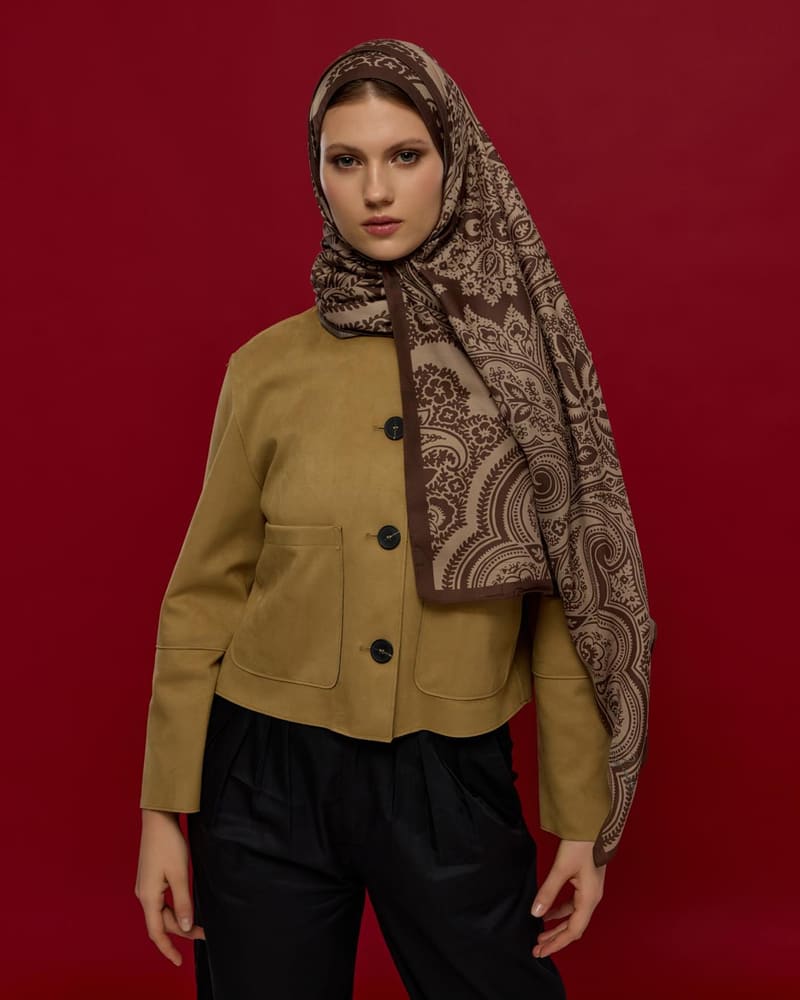 Kakao & Krem Tarçını Sultani Desen Şal - 35 · görsel 3