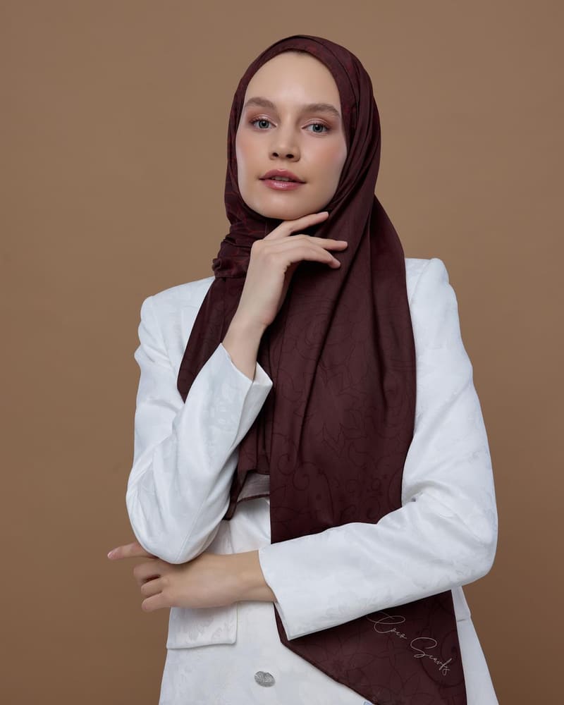 Kestane Kabuğu & Tuzlu Karamel Efsunlu Desen Şal - 13 · görsel 3